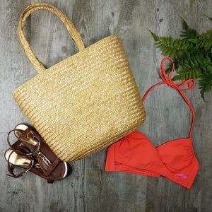 Large Straw Tote Bag Natural